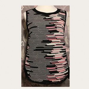 Weston Black Tunic Top Multi Color High Low Size Medium